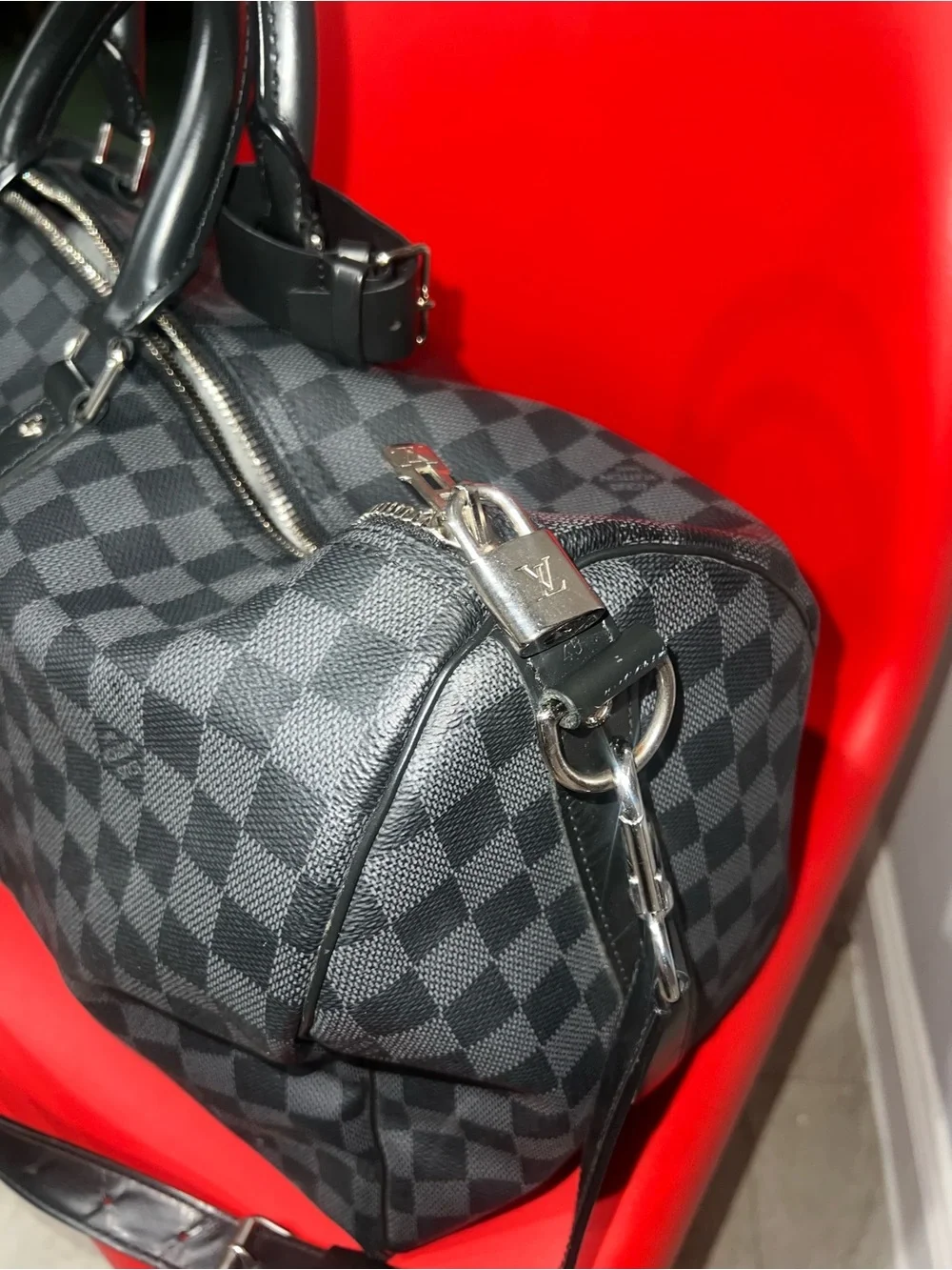 Louis Vuitton Damier Graphite Black & Gray Duffel Bag